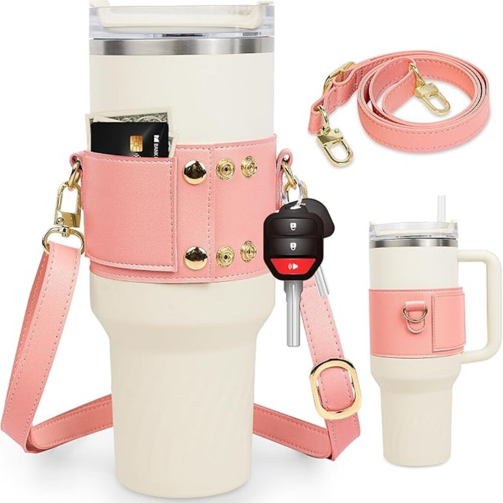 Water bottle holder with strap